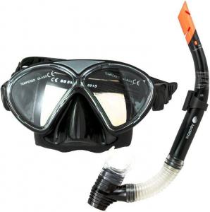 AquaWave Maska pływacka Dolphin JR SET czarno-szara (PLWAQWAKC0004) 1