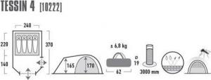 Namiot turystyczny High Peak Tessin 4 grafitowy 6