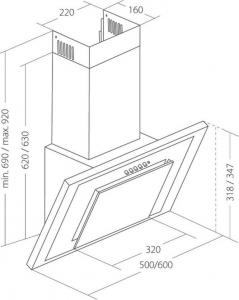 Okap Akpo WK-4 Nero 60 2