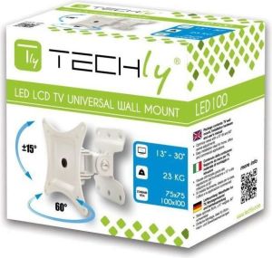 Techly Uchwyt Ścienny do telewizora TV/LCD 13-30 cali 23kg Obrotowy Biały (23868) 2