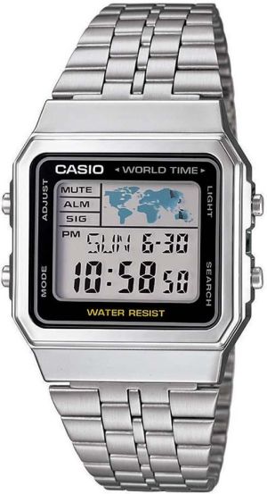 Zegarek Casio Zegarek męski srebrny (A500WEA-1EF) 1