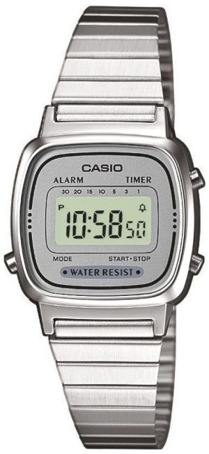 Zegarek Casio Zegarek damski Retro srebrny (LA670WEA-7EF) 1