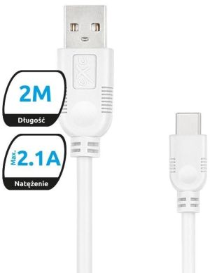 Kabel USB eXc  USB-A - 2 m Biały (5901687939230) 1