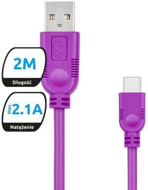 Kabel USB eXc  WHIPPY USB A(M) - USB 3.1 TYPU C(M) 5-pin (KKE0KKBU0210) 1