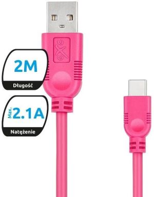 Kabel USB eXc  WHIPPY USB A(M) - USB 3.1 TYPU C(M) 5-pin (KKE0KKBU0200) 1