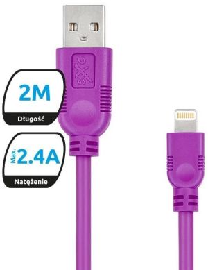 Kabel USB eXc  WHIPPY USB A(M) - Lightning 8-pin(M) (KKE0KKBU00Y0) 1