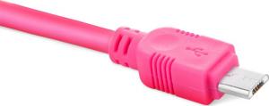 Kabel USB eXc  USB-A - microUSB 0.9 m Różowy (5901687938196) 1