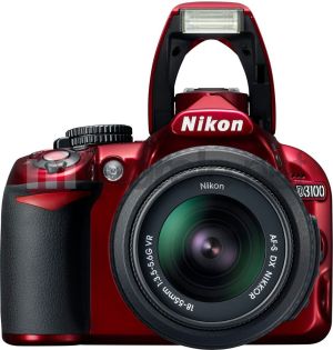 Lustrzanka Nikon D3100 (18-55mm VR) Czerwony (VBA280SP01) 1