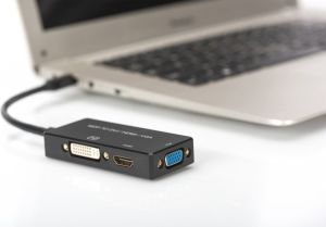 Adapter AV Digitus DisplayPort Mini - HDMI - D-Sub (VGA) - DVI-I czarny (AK-340419-002-S) 2