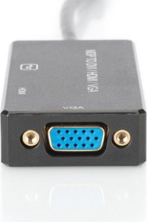 Adapter AV Digitus DisplayPort Mini - HDMI - D-Sub (VGA) - DVI-I czarny (AK-340419-002-S) 3