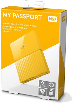 Dysk zewnętrzny HDD WD HDD My Passport 2 TB Żółty (WDBS4B0020BYL-WESN) 3