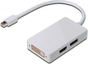 Adapter AV Digitus DisplayPort Mini - DisplayPort - HDMI - DVI biały (AK-340509-002-W) 1
