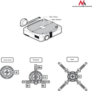 Uchwyt do projektorów Maclean sufitowy Maclean (MC-780) 2