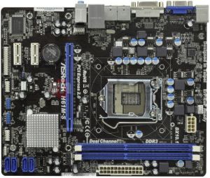 Płyta główna ASRock H61M-S /BULK Intel H61 LGA 1155 (PCX/VGA/DZW/LAN/SATA/DDR3) mATX 1
