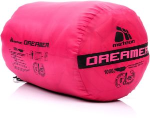 Meteor Śpiwór Dreamer różowo-czarny zamek prawy 4