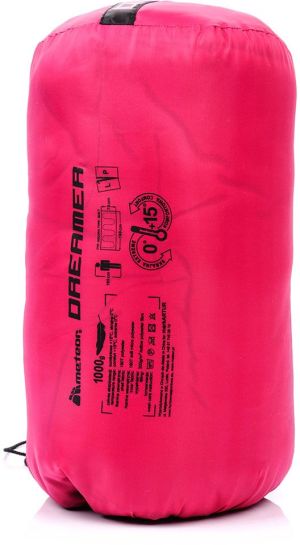 Meteor Śpiwór Dreamer różowo-czarny zamek prawy 5