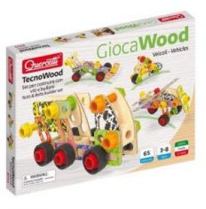 Quercetti Zestaw Konstrukcyjny Tecno Wood Premium Pojazdy (040-0731) 1