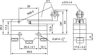 Spamel Łącznik miniaturowy dźwignia z rolką długa (MS1703) 2