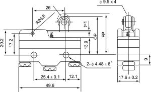 Spamel Łącznik miniaturowy dźwignia z rolką krótka (MS1704) 2