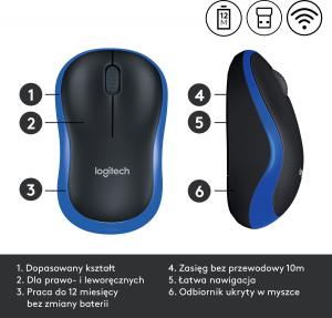 Mysz Logitech M185 Niebieska (910-002239) 6