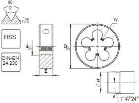 Fanar Narzynka M30x1 DIN-22568 (6g) HSS 800 (N1-121001-0303) 2