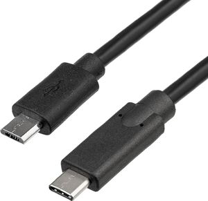 Kabel USB Akyga USB-C - microUSB 1 m Czarny (AK-USB-16) 1