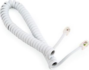 Gembird Spiralny kabel telefoniczny RJ10 (4P4C) 2m, biały (TC4P4CS-2M-W) 2