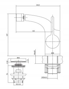 Przycisk spłukujący Cersanit Bateria bidetowa Luvio (S951-017) 2