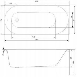 Wanna Cersanit Octavia 160x70cm (S301-252) 10
