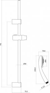 Zestaw prysznicowy Cersanit Vibe punktowy chrom (S951-021) 2