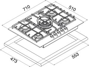 Płyta grzewcza Teka CGW LUX 70 5G AI AL TR 2