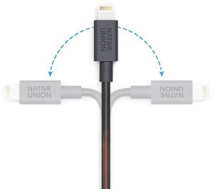 Kabel USB Native Union USB-A - Lightning 3 m Czarny Biały (BELT-KV-L-ZEB-3) 3