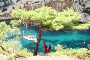 Ticket To The Moon Hamak dwuosobowy Original Hammock Burgundy/Dark Yellow 320x200cm (TMO3437) 13