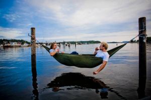 Ticket To The Moon Hamak dwuosobowy Original Hammock Burgundy/Dark Yellow 320x200cm (TMO3437) 4