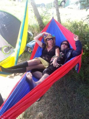 Ticket To The Moon Hamak dwuosobowy Original Hammock Burgundy/Dark Yellow 320x200cm (TMO3437) 8