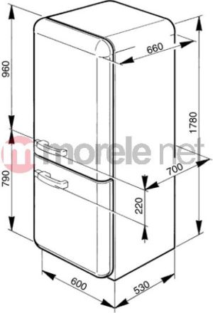 Lodówka Smeg LATA 50' KREMOWA, prawe zawiasy - S-FAB32P7 2