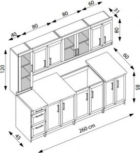 Halmar MARGARET 3 260 - KUCHNIA - ORZECH (12p=1kpl) - V-PL-K-MARGARET 3 260-ORZECH 2