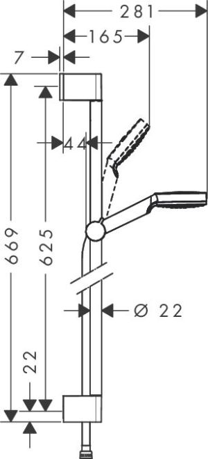 Zestaw prysznicowy Hansgrohe Crometta przesuwny biały (26535400) 2