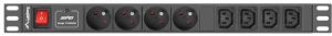 Lanberg Listwa zasilająca PDU 19" 1U 4x 230V PL + 4x IEC C13 2m (PDU-04E04I-0200-BK) 2