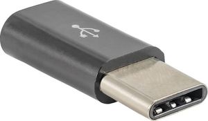Adapter USB Akyga USB-C - microUSB Czarny  (AK-AD-46) 1