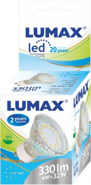 BestService Żarówka LED MR16 GU10 4W 330lm CW 860 140° SMD (LL030) 2