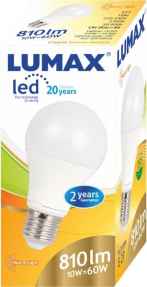 BestService Żarówka LED Lumax 10W E27 810 lm ciepła (LL082P) 2