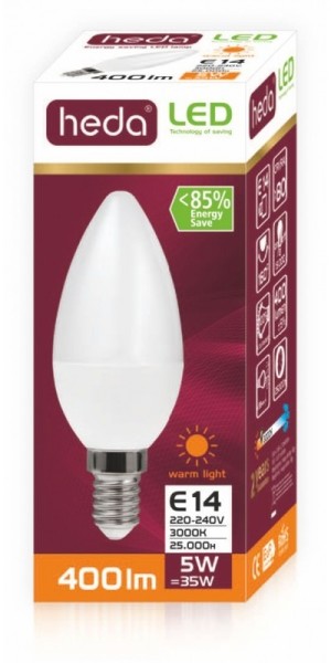 BestService Żarówka LED 5W E14 B35 HD053P HEDA (HD053P) 2
