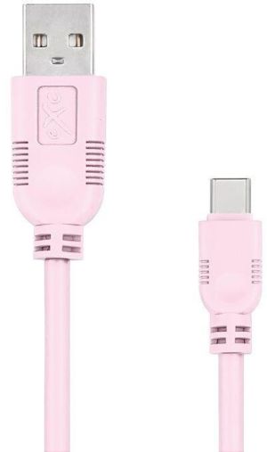 Kabel USB eXc  USB-A - USB-C 0.9 m Różowy (5901687939315) 1