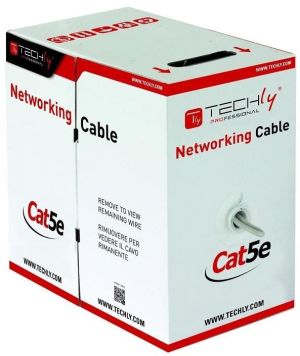 Techly Kabel instalacyjny skrętka UTP Cat5e 4x2 linka CCA 305m szary (025626) 3