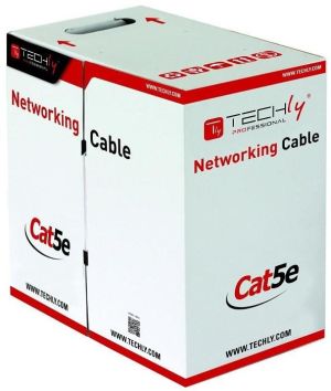 Techly Kabel instalacyjny skrętka UTP Cat5e 4x2 linka CCA 305m szary (025626) 4