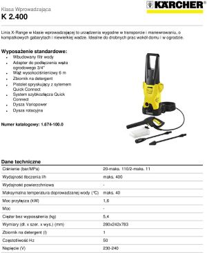 Myjka ciśnieniowa Karcher X-Range K 2.400 2
