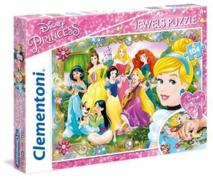 Clementoni Puzzle, 104 elementy - Księżniczki Disneya, puzzle z ozdobami (GXP-636622) 1