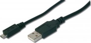 Kabel USB Digitus USB-A - microUSB 1.8 m Czarny (AK300110018S) 1