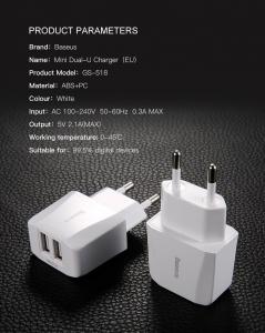 Ładowarka Baseus Mini Dual-U 2x USB-A 2.1 A (BSU022WHT) 5